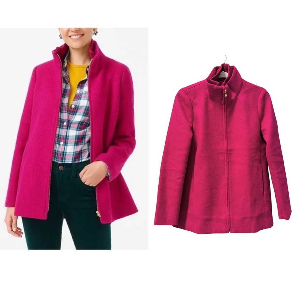 J.Crew City Coat in Fuschia
